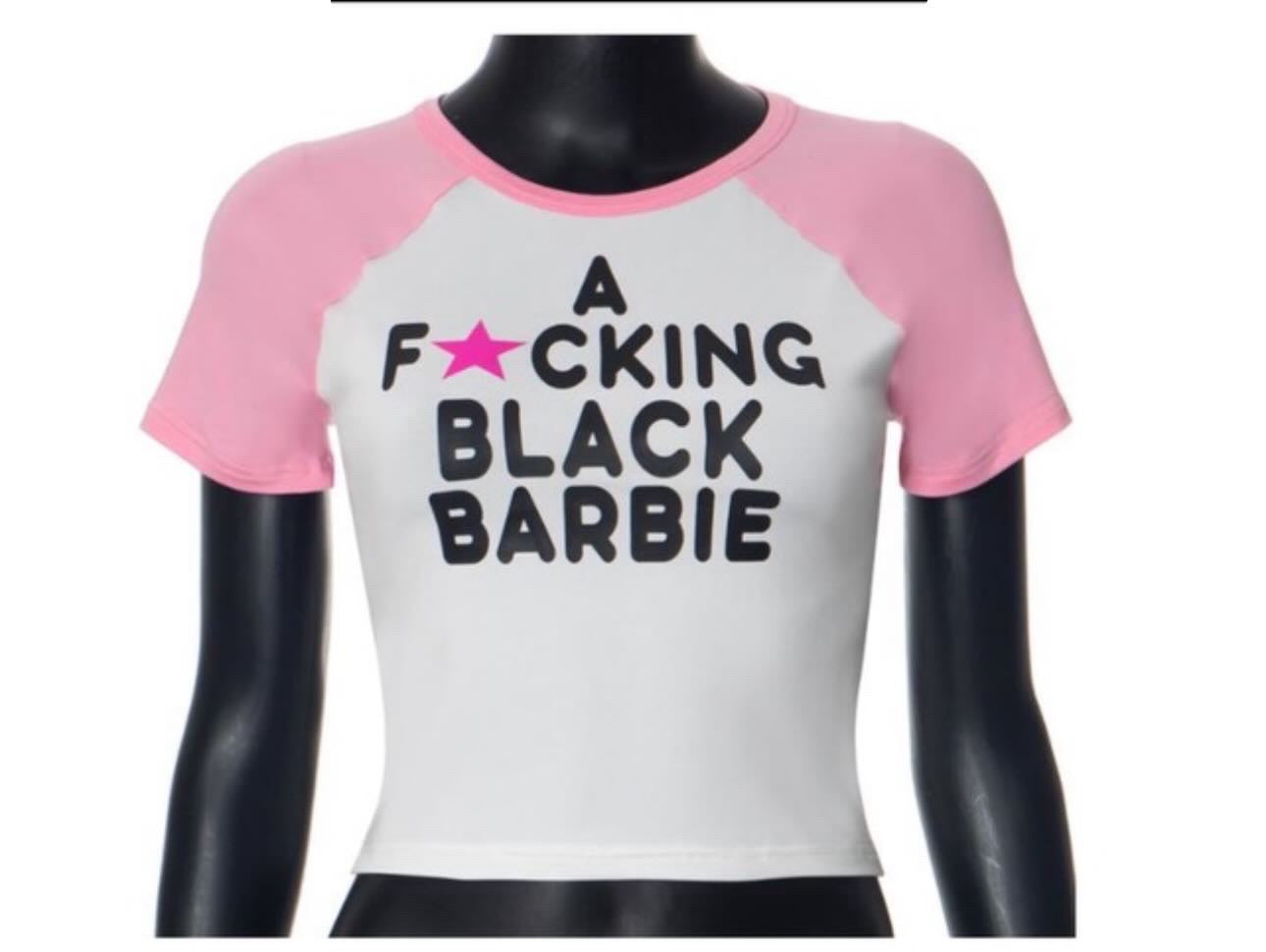 Black Barbie cropped Tee